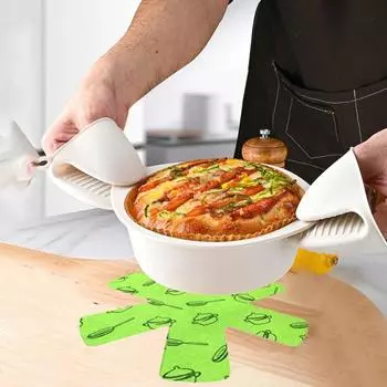 Набор из 6 держателей для кастрюль, многофункциональные защитные приспособления для кастрюль 3 размеров, разделители для кастрюль для укладки посуды, противоскользящие накладки для стеклянных керамических тарелок и блюд 6pcs серый