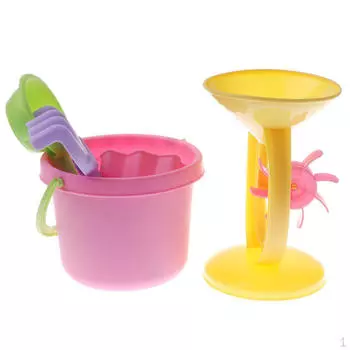 Набор из 6 детских пляжных игрушек с ковшом-грабли