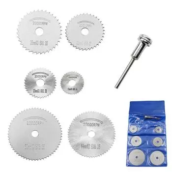 Набор из 6 дисковых пил с удлинительным стержнем для резки дерева, пластика и металла