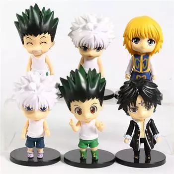 Набор из 6 фигурок Hunter x Hunter Freecss Zoldyck Kurapika Lucilfer 10 см