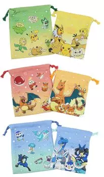 Набор из 6 футболок с завязками на шнурке Pokemon, зеленого, желтого, красного, оранжевого, синего цветов, Factory (Градиент & & & Мята)