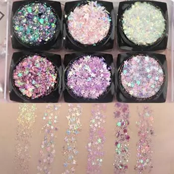 Набор из 6 гелевых блесток Dainatori Eye Pearl Glitter Gel, 1 шт., праздничные блестки