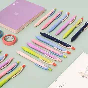 Набор из 6 гелевых ручек Mysterious World, дизайн соответствия цветов, шариковая ручка 0,5 мм, черные чернила для письма, офисные школьные принадлежности