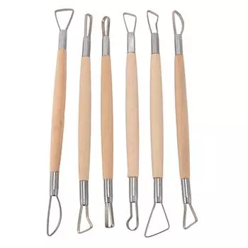 Набор из 6 инструментов для лепки из глины, петель, граблей, двухсторонних инструментов для моделирования и формовки керамики