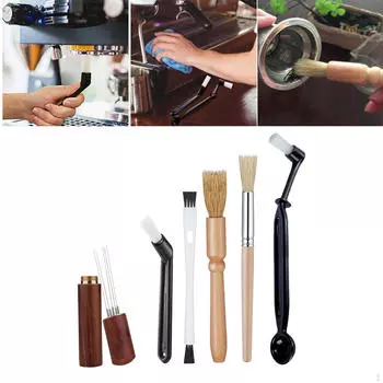 Набор из 6 кистей для эспрессо, нейлоновая ложка для локтя для домашнего офиса