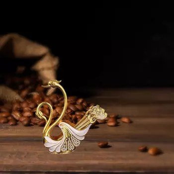 Набор из 6 кофейных ложек и вилок, десертная ложка, фруктовая вилка, органайзер для столовых приборов на Рождество 13.4cmx2.3cm