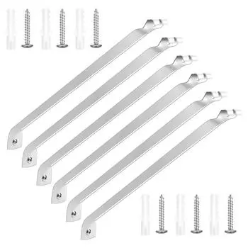 Набор из 6 кронштейнов для поддержки проволочных полок для организации шкафа 17 дюймов настенное крепление из нержавеющей стали с винтами и дюбелями