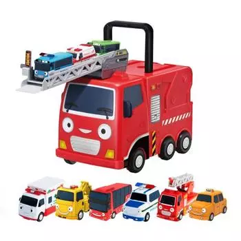 Набор из 6 мини-автомобилей Tayo Frank Carrier + Tayo Friends, корейские игрушки