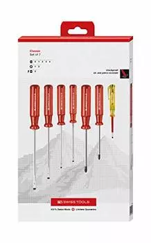 Набор из 6 отверток с классической ручкой и плоским шлицем PB SWISS TOOLS в бумажной коробке 1575.CBB