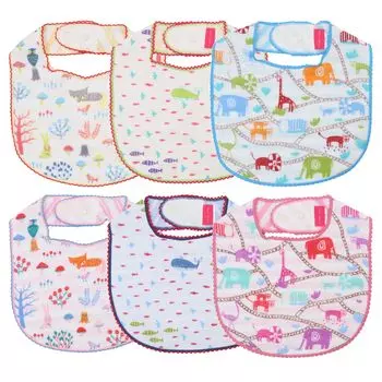 Набор из 6 полотенец Imabari Gauze Bie, изготовленных в Японии, нагрудник из хлопка [Isso Ecco] [нагрудник Abu-chan 100% можно стирать]