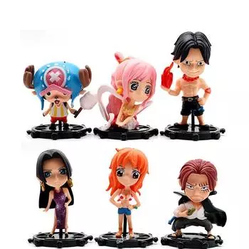 Набор из 6 предметов: цельные фигурки Чоппера Нами Эйса 6,5 см