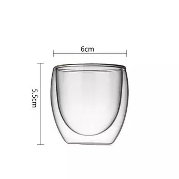 Набор из 6 предметов, двухслойные стеклянные кружки, термостойкие мини-чашки для чая и воды, модная прозрачная посуда для питья, кружки для водки, бренди, бытовые кружки 6pcs