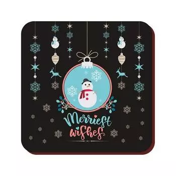 Набор из 6 рождественских подарков Merry Wishes Рождественские деревянные подставки под стаканы