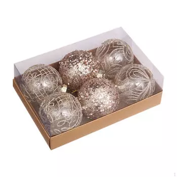Набор из 6 рождественских шаров для украшения елки и использования на вечеринке шампанского