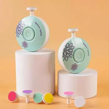 Набор из 6 шлифовальных головок, электрическая точилка для маникюра для ногтей для младенцев и детей, резак для детских ногтей зелёный