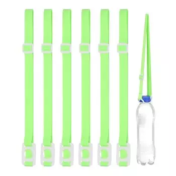 Набор из 6 шнурков для бутылок с водой PATIKIL, регулируемый держатель, плечевой ремень с белой пряжкой-кольцом, зажим для переноски для походов, прогулок на открытом воздухе, флуоресцентный