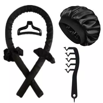 Набор из 6 шт. бигуди для завивки волос без нагрева, ролики из пены ЭВА для ночных локонов, набор для укладки во сне без использования тепла A чёрный