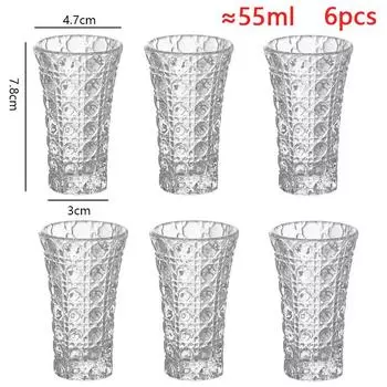 Набор из 6 шт. Бокал для вина, чашка, рюмка для водки, виски, стакан, чашка для вечеринок, чашка для спиртных напитков, кружка для эспрессо, прозрачный стакан для саке, соджу, бренди 55ml