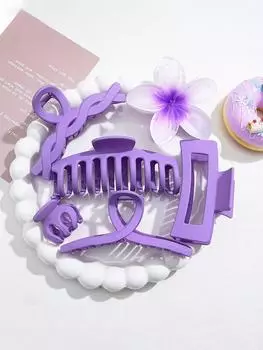 Набор из 6 шт./компл. ins свежая милая девушка розовая и фиолетовая серия франжипани зажим-краб, украшение для волос зажим-акула