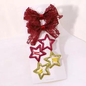 Набор из 6 шт./компл. Милые бантики с пайетками, заколки-клипсы BB для девочек, заколки для волос в виде звезды и бабочки, милые заколки для челки и боковых прядей, заколки-крабики, аксессуары для волос