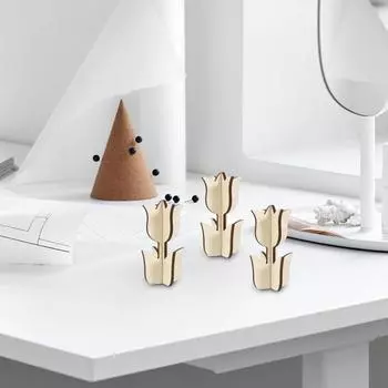 Набор из 6 шт. знаков «Тюльпаны», сделай сам, деревянные тюльпаны, настольный декор в фермерском стиле, легко собирается, весенний домашний декор, необработанное дерево для вечеринки естественный