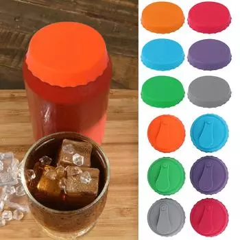 Набор из 6 силиконовых крышек для банок с напитками, крышки для пивных банок, переносные герметики для напитков, защитные приспособления для крышек разных цветов A