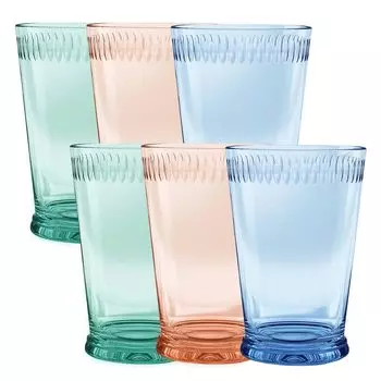 Набор из 6 стаканов TarHong Scallop объемом 280 мл, разные стаканы, небьющийся пластик Tritan, можно мыть в посудомоечной машине, стильный, милый, легкий, для кемпинга на открытом воздухе KD24092185