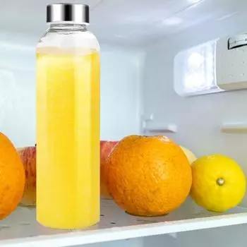 Набор из 6 стеклянных бутылок для сока, 500 мл, многоразовые прозрачные стеклянные бутылки для воды с герметичными крышками, герметичные многоразовые бутылки для соковыжималки 6pcs