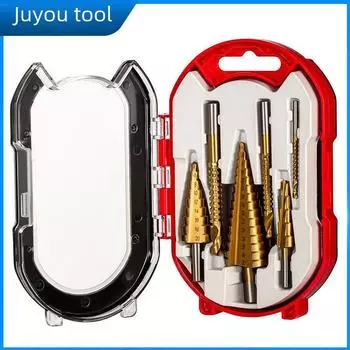 Набор из 6 сверл-пагод из быстрорежущей стали с насечкой в пластиковом футляре — идеально подходит для открытия, расширения отверстий и ступенчатого сверления. 3-piece OPP bag