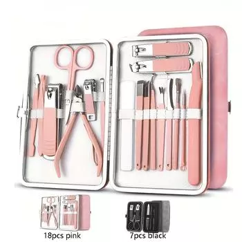 Набор из 7/18 кусачек из нержавеющей стали для мужчин и женщин, для подстригания ногтей, доступны разные цвета и размеры