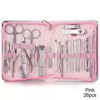 Набор из 7/26 щипчиков для ногтей, маникюрный набор, кусачки для ногтей с защитой от брызг, набор кусачек для ногтей из нержавеющей стали, домашние кусачки для кутикулы