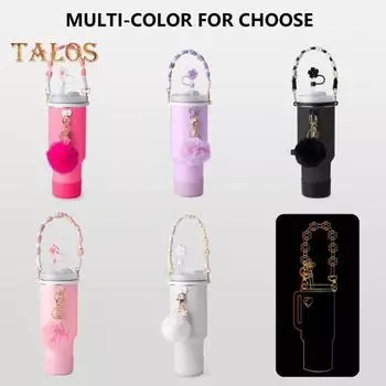 Набор из 7 аксессуаров для стаканов объемом 30/40 унций, силиконовая ручка, ремешок, чехол для ботинка, брелок, подвески, не содержащие бисфенол-А, многоразовые декоративные подарки на Рождество чёрный