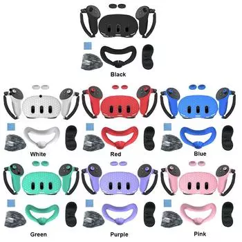 Набор из 7 аксессуаров, контроллер, ручки, защитное покрытие от царапин, силиконовые колпачки для джойстиков и джойстиков Meta Quest 3 зелёный