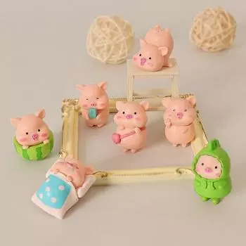 Набор из 7 фигурок поросят для украшения транспортных средств Yethe Market, разноцветные, 1 комплект, корейские аксессуары для автомобилей