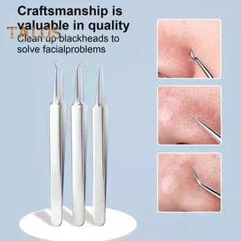 Набор из 7 инструментов для удаления черных точек из нержавеющей стали, набор игл для удаления черных точек на лице, носу, акне, для профессионального удаления белых угрей 7pcs