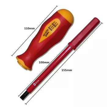 Набор из 7 изолированных отверток со шлицем 500 В, износостойкие ручные инструменты