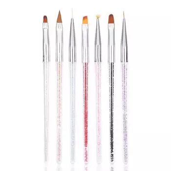Набор из 7 кистей для дизайна ногтей, УФ-гель-лак, наращивание ногтей, лайнер для резьбы, ручка для рисования цветов