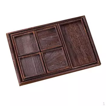 Набор из 7 квадратных прямоугольных деревянных подносов с фруктами для чайной выпечки