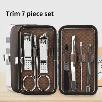 Набор из 7 предметов, набор ножниц для ногтей, кусачки для ногтей из нержавеющей стали, многофункциональный набор кусачек для ногтей, педикюр, косметический маникюр, бытовой педикюр серебряный
