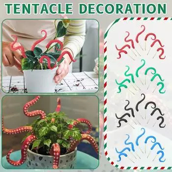 Набор из 7 щупалец осьминога Sea Monstery, жуткая декоративная смола One Size чёрный