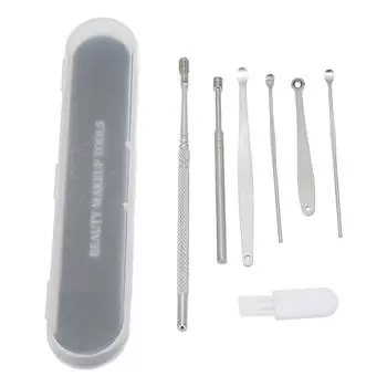 Набор из 7 шт., набор для чистки ушей из нержавеющей стали, средство для удаления серы из ушей, спиральные инструменты для чистки ушей