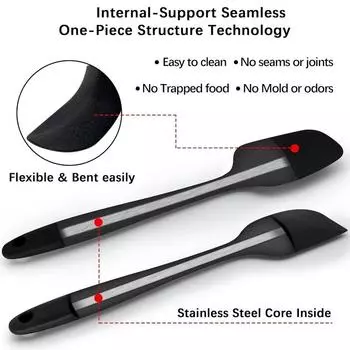 Набор из 7 силиконовых лопаток с антипригарным покрытием, термостойкие лопатки, лопатки для приготовления пищи, выпечки, смешивания, инструменты для выпечки