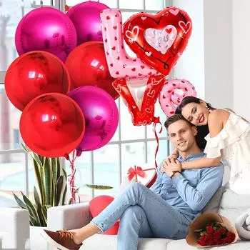 Набор из 7 воздушных шаров с надписью «Любовь» - 35-дюймовый алюминиевый фольгированный шар, подходит для Дня святого Валентина, свадьбы, помолвки/романтического украшения для пар