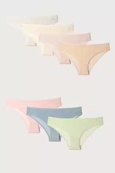 Набор из 7 женских трусиков из бамбуковой лайкры с антибактериальным покрытием