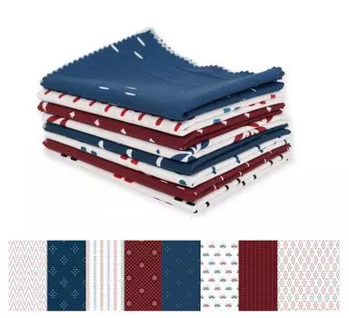 Набор из 8 четвертинок жира Soimoi, японский принт сашико, 18 x 22 дюйма, сделай сам, пэчворк, предварительно вырезанная ткань для квилтинга из 100 хлопка, темно-бордовый, синий и 18x22