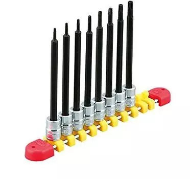 Набор из 8 длинных торцевых головок Torx от Kyoto Machinery Tools TBT2L08TH (КТК) 6.3mm (1/4 дюйма) Комплект защиты от несанкционированного доступа типа Т,