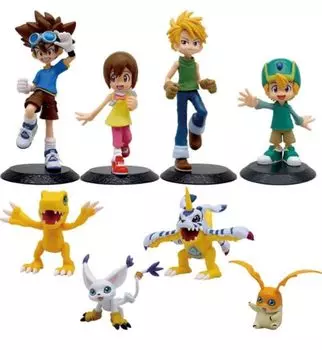 Набор из 8 фигурок цифровых монстров из ПВХ Габумон Патамон Диллмон, украшение для автомобиля, идеально подходит для офиса, сувенир, сумка на удачу, украшение для мероприятий, подарок от Moe Goods