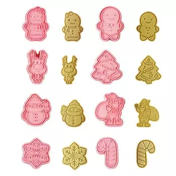 Набор из 8 формочек для печенья «Рождественский пряничный человечек», «Олень», «Новогодняя елка», «Снеговик», «Санта-Клаус», «Формочка для печенья», «Кухня»