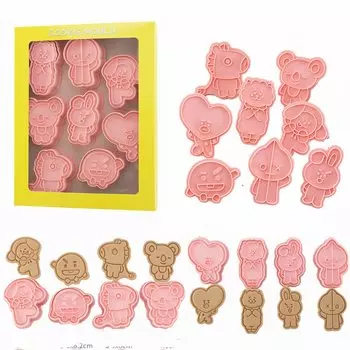 Набор из 8 формочек для печенья 3D животных, симпатичные формы для резки печенья, сладостей, кондитерских изделий (Комплект Б)