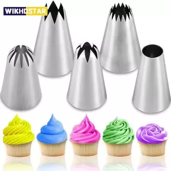 Набор из 8 насадок для кондитерских изделий, насадки для выпечки, кухонные принадлежности, насадки для глазури из нержавеющей стали, насадки для кондитерских изделий для десерта, бисквита, кекса